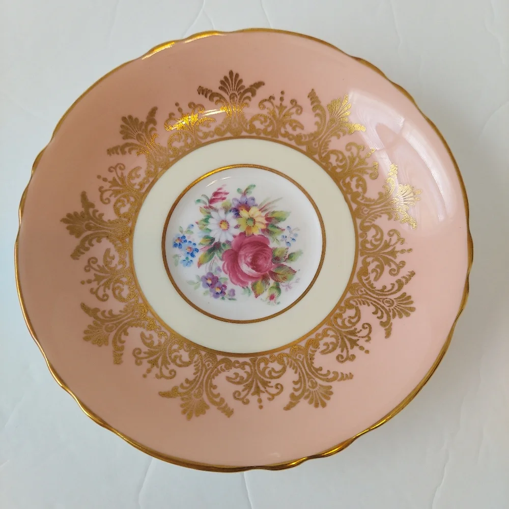 Paragon Pink Gold Filigree Tea Cup & Saucer - Picture 8 of 11